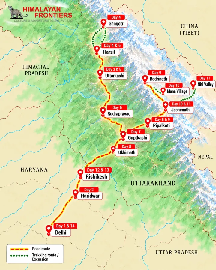 Sacred Horizon of Himalaya route map